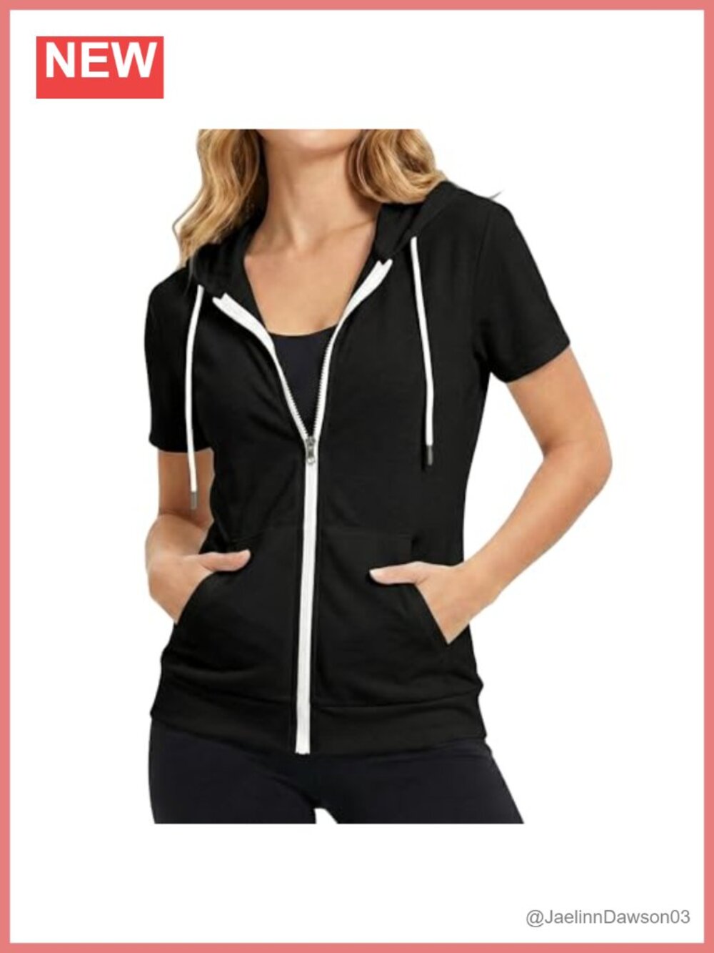 Womens Slim Fit Zip Up Hoodie Short Sleeve Lightweight Sweatshirt Plus Size